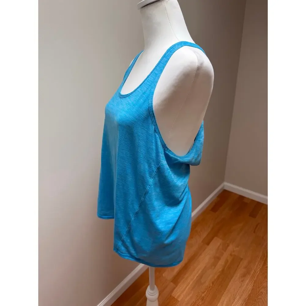 Lululemon Salute Sun Singlet II Tank Kayak Blue Luon Yoga Athletic Womens Sz 4-6